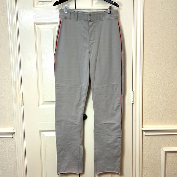 Southland Pants Southland Mens Baseball Pants Gray Grey With Red